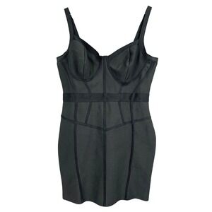 Iris Black Bandage Mini Dress Corset Bustier Seam Bodycon Stretch 2X
